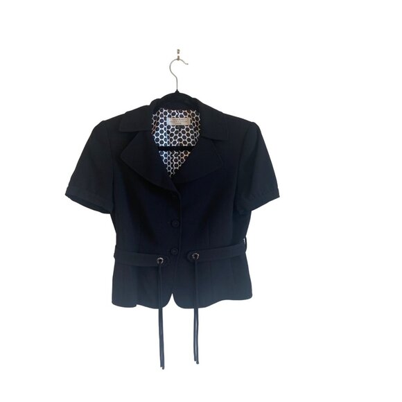 Tahari Short Sleeve Blazer Black Women’s 8P Petite Arthur S. Levine - Picture 10 of 15